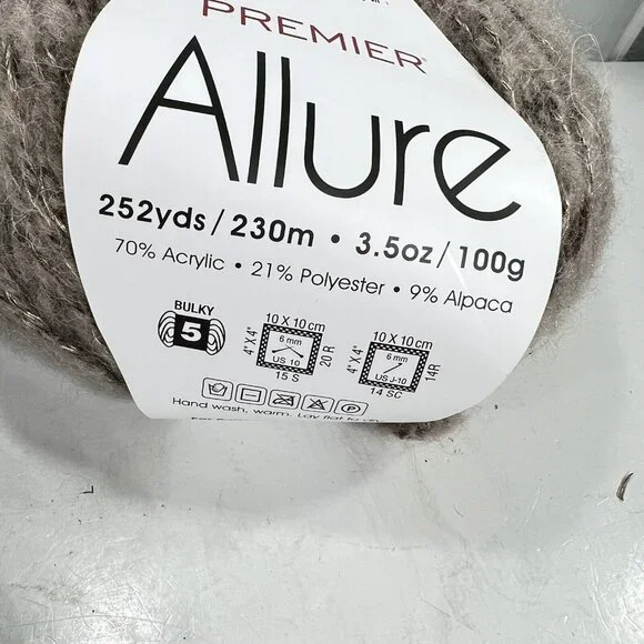 Premier Allure Alpaca Blend Luxury Yarn Dove Lot of 3 Turkey Original Package - Picture 4 of 6